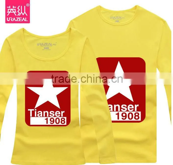100% cotton popular couples long sleeve t shirt