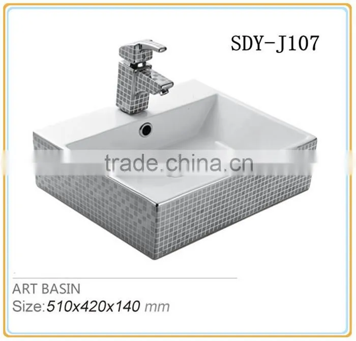 bathroom art basin gold color ceramic hand wash sink Silver washing basin