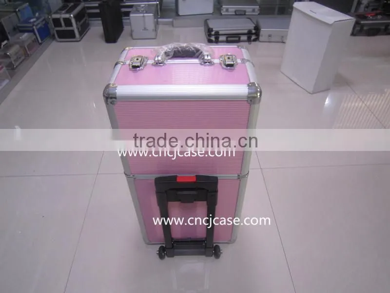 aluminum trolley make up case,aluminum rolling hairdressing case,aluminum trolley cosmetic case