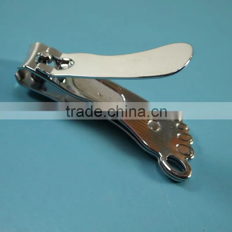 ZJQ-050 Foot shape carbon steel with pretty pattern film finger nail clippers with file