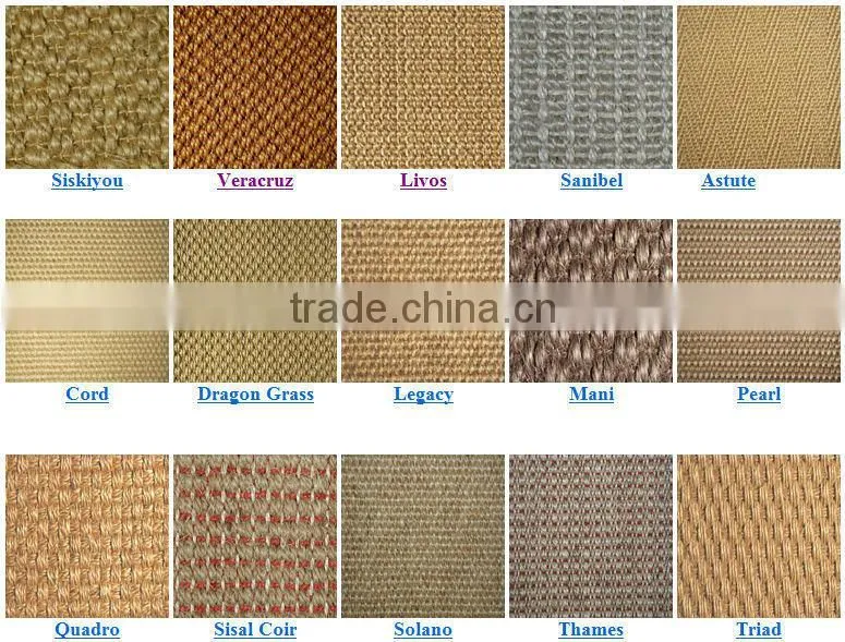 100% Natatural Sisal carpet,sisal rug for wholesale