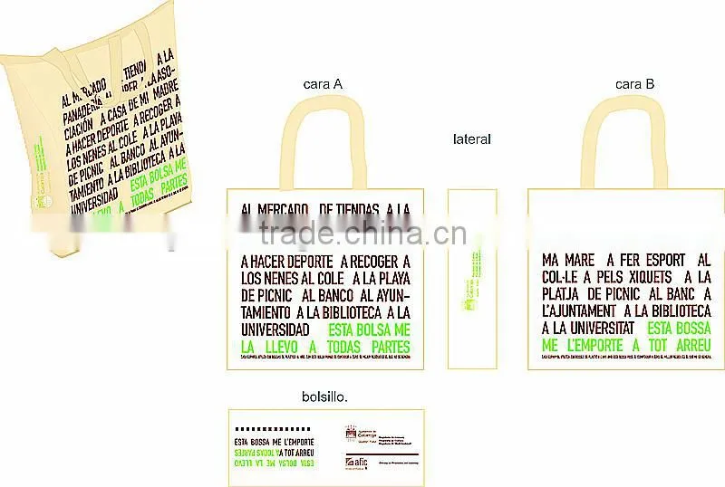 Promotional cheap 100% cotton canvas shopping bag with handle