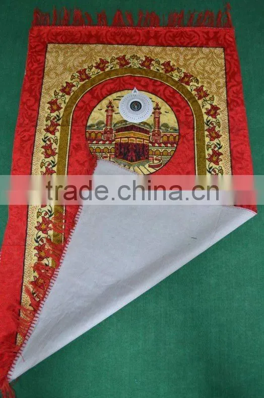 Printed Muslim Worship Blanket With Compasss Prayer blanket