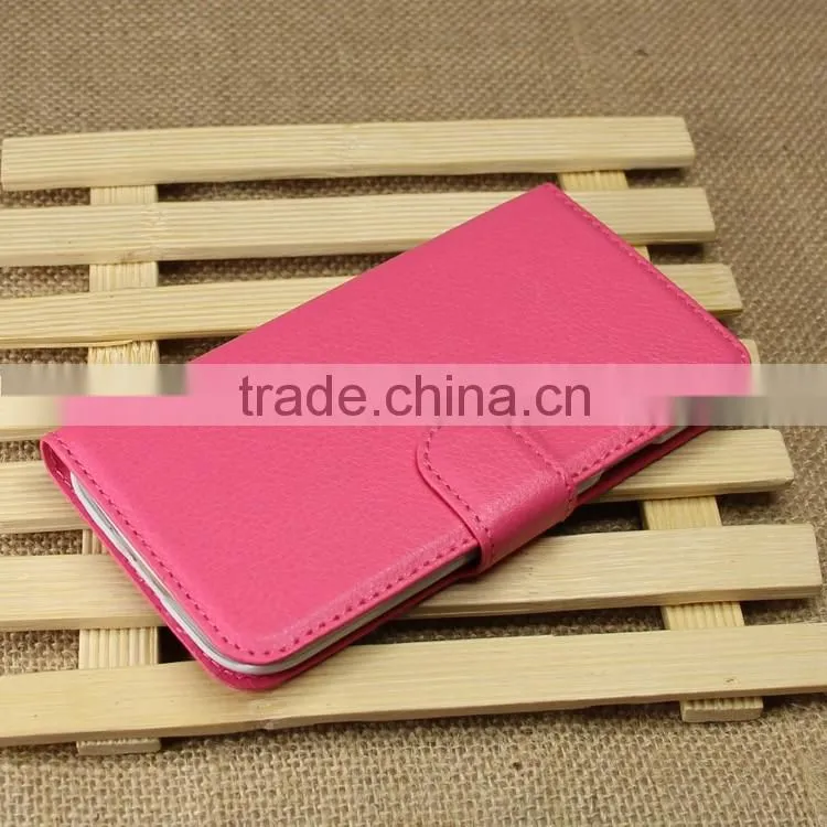Hot Selling Ultra Thin Lichee PU Leather Case Wallet Folio Flip Cover for Samsung GALAXY S4 i9500