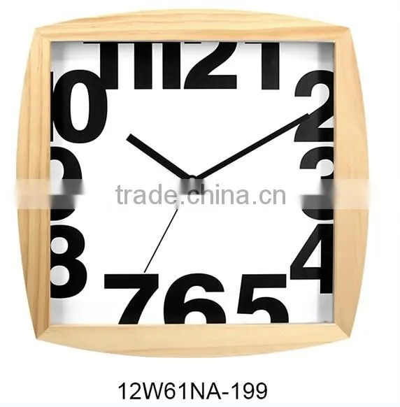 12inch rectangle wooden wall clock decoration items square fashional clock