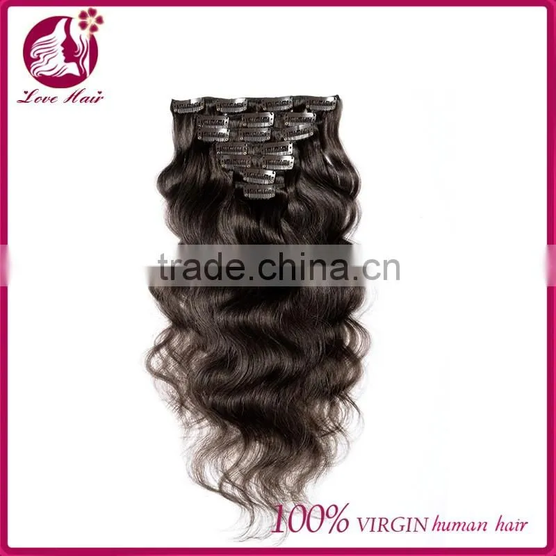 Clip Human 26 Inch Color #2 Human Hair Clip In Extensions Body Wave Human Hair Extension Clip On Hot Sale
