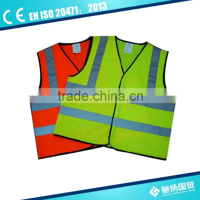 yellow orange police reflective vest with 5cm high visibility tape