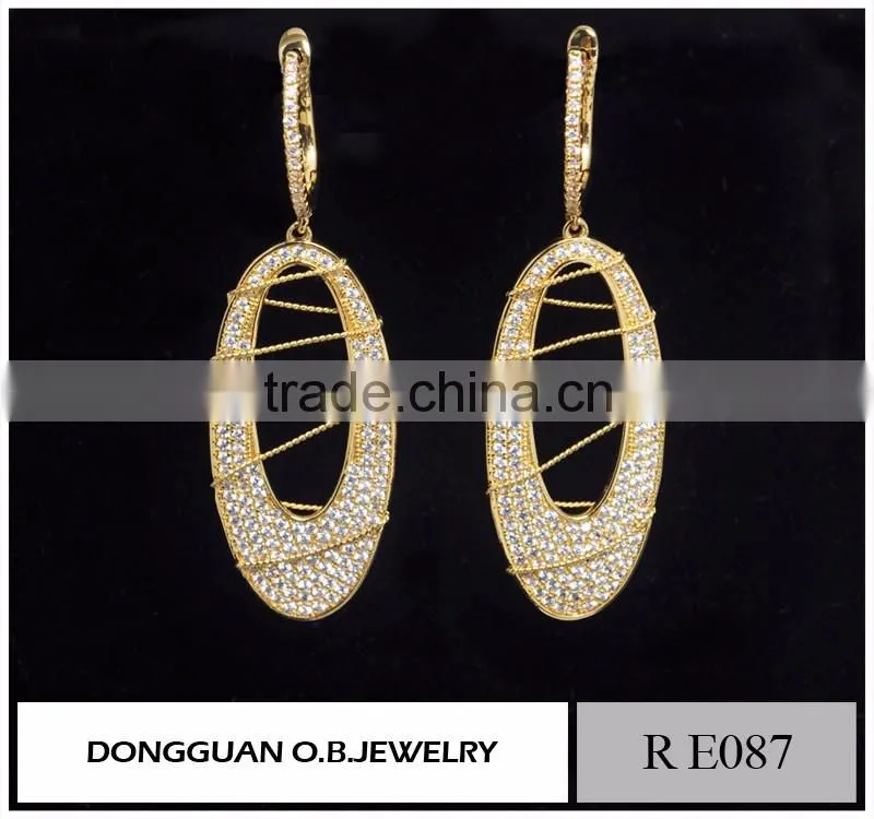 Small quantity order zircon earring fashion fancy stud earring
