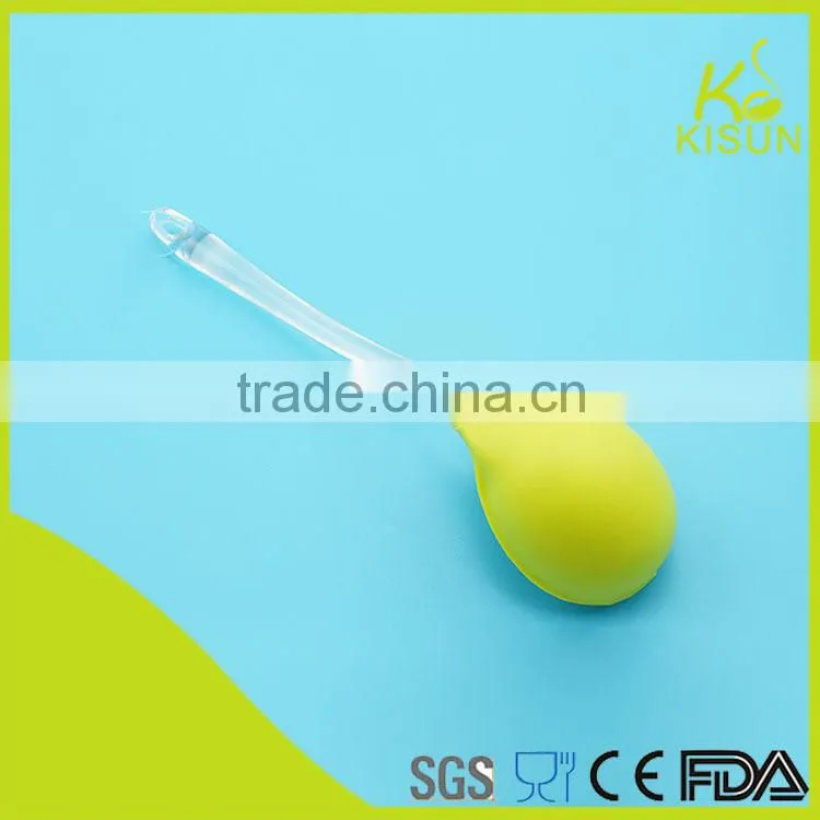Graceful big size soup cooking nylon spoon with transparent PS handle