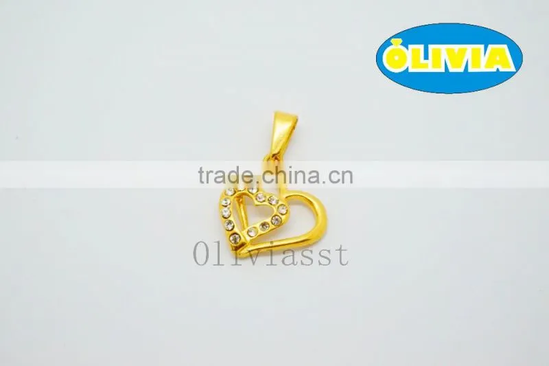 Olivia 2016 New Modern Fashion Jewelry 316 Stainless steel Cast Love Heart With Wing Pendant