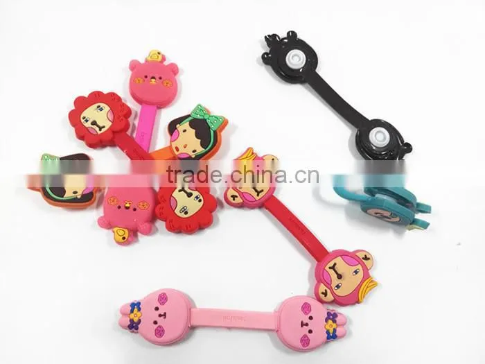 cute cartoon decorative soft pvc earphone/headphones cable tie organizer