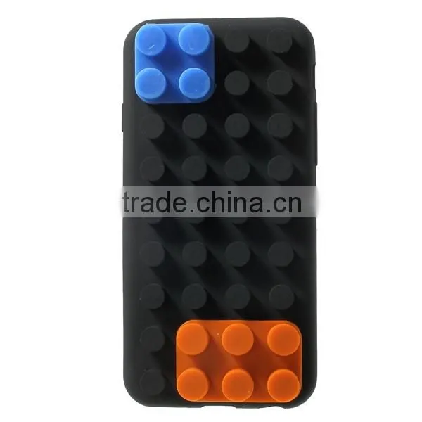 2015 hot selling 3D Building Block silicon case for apple iPHONE 6