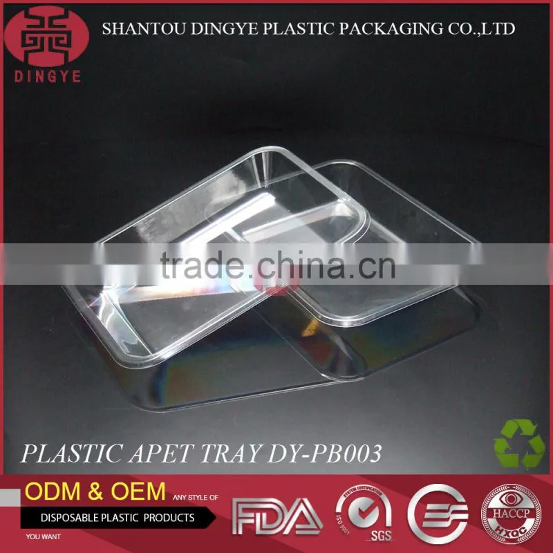 Disposable Plastic PET Packaging Tray Food-grade safty Eco-friendly Transaprent DY-PA001