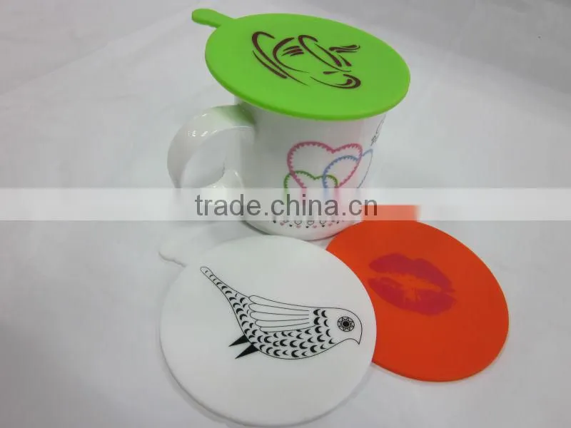 2015 latest design fda and lfgb food safety and 100% food grade silicone cup cover