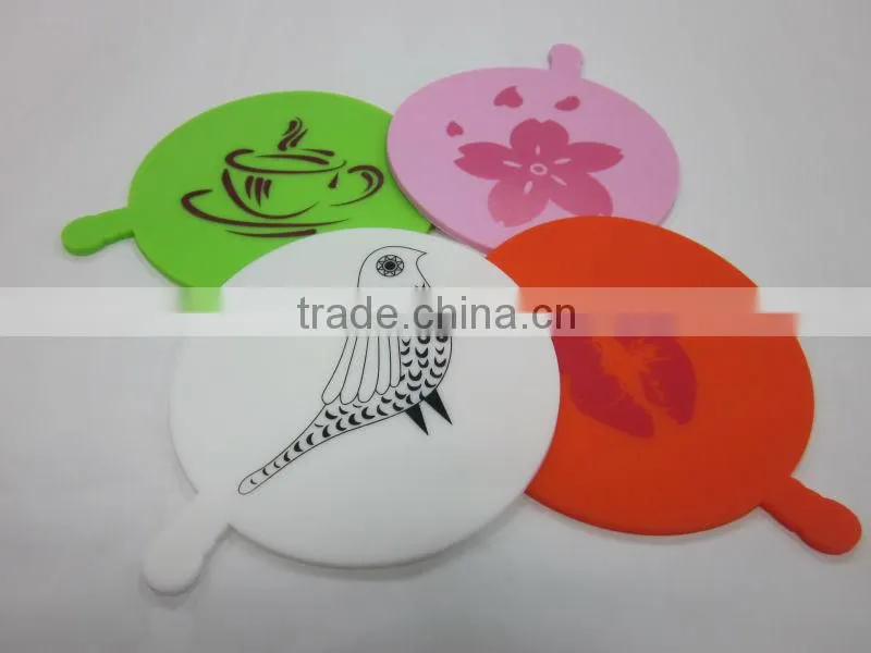 2015 new design 100% food grade fancy silicone cup mats