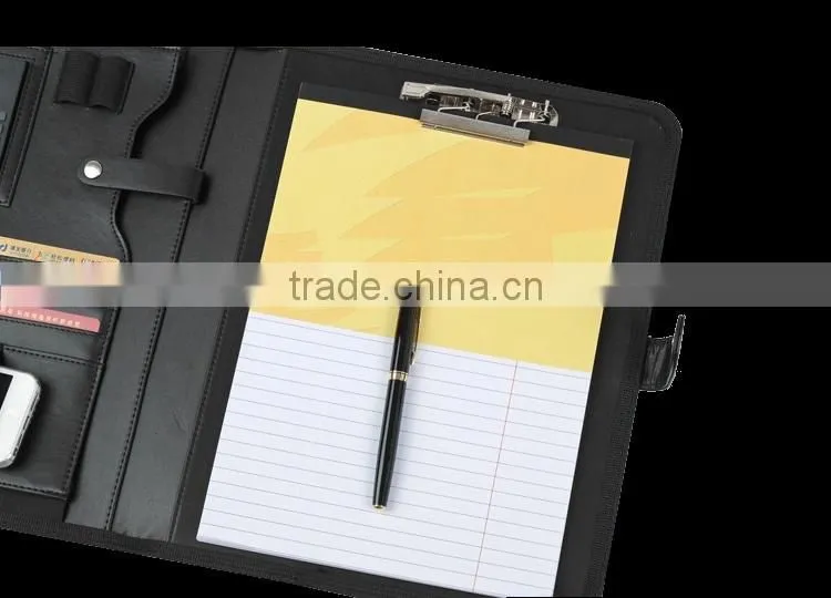 Custom Cheaper Price Leather Folder, A4 Leather Portfolio / File Folder