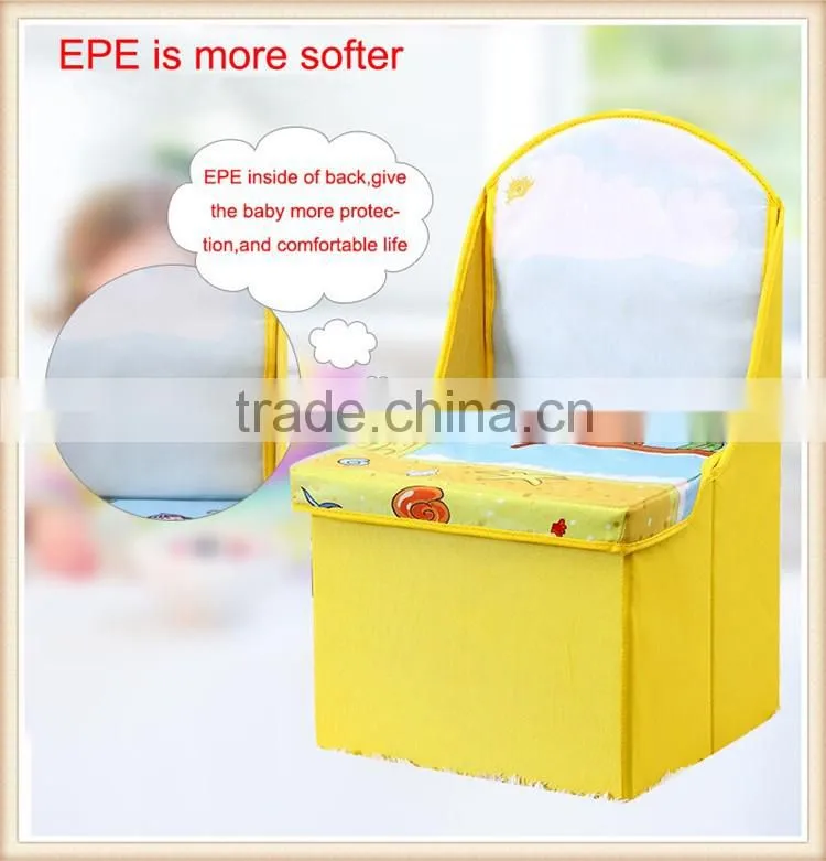 2016 new design kids storage stool,foldable toy storage box