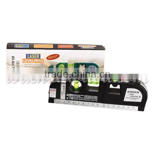 Multipurpose Level Laser Horizon Vertical Measure Tape Aligner Bubbles Ruler 8FT