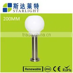 white 25cm ball multiple-function acrylic material pedestal solar wall light