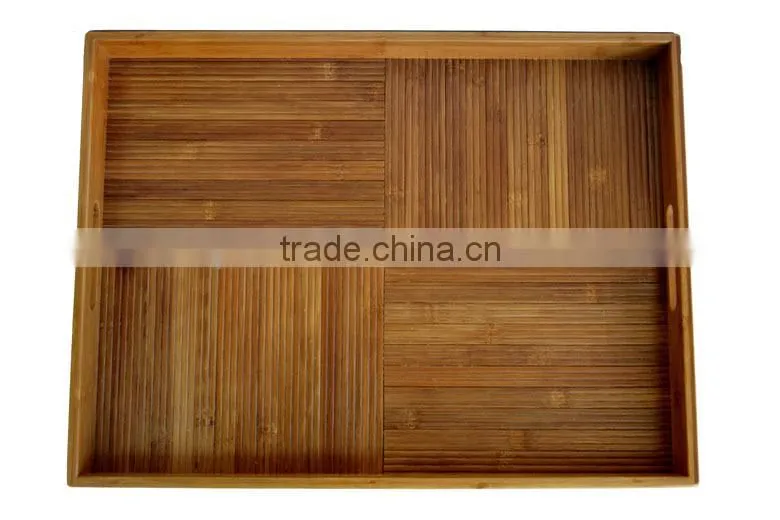 TF160 bamboo stripe serving tray with holes