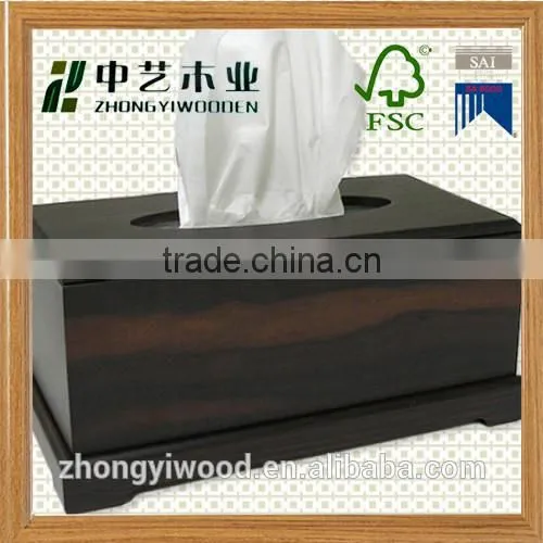 Trade assurance high quality chinese style custom wooden tissue paper box