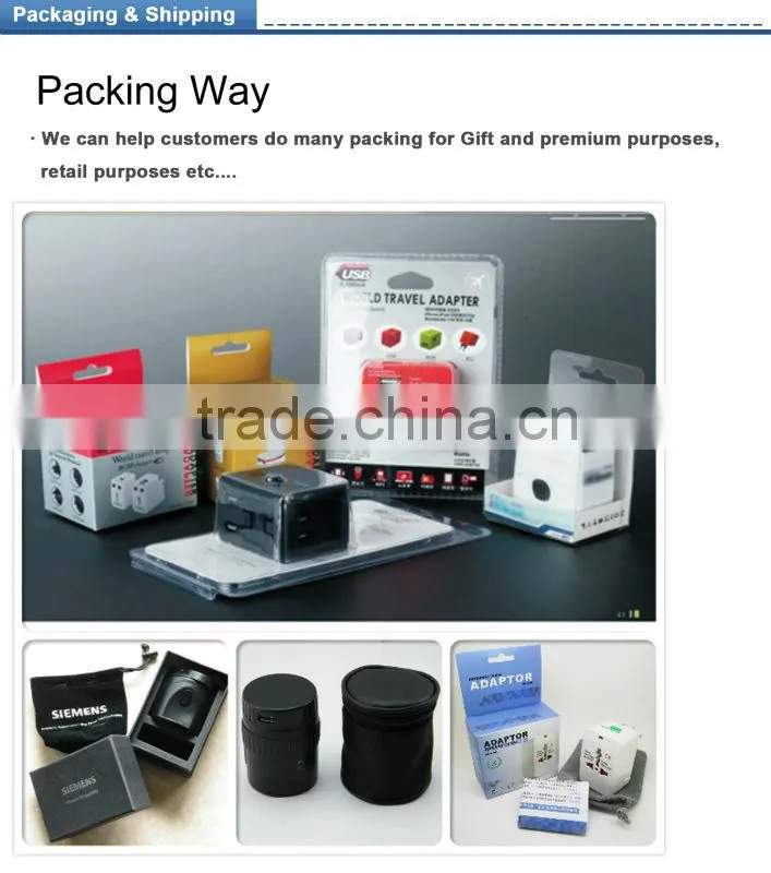 jiushang UK/ EU US/ AU 2500MA french plug adaptor lighten to usb plug adaptor cable plug adaptor