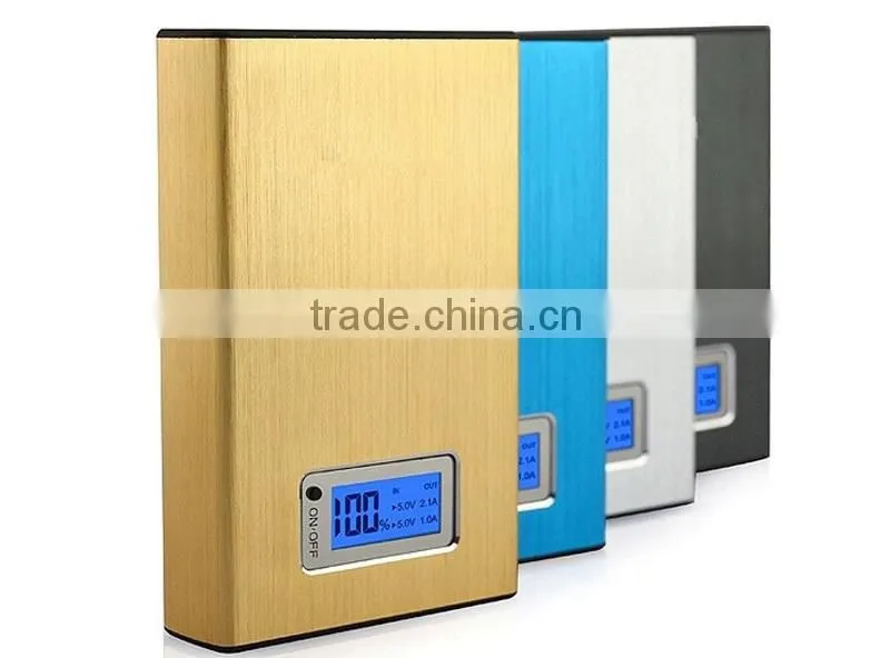 Promotional gift newest model metal material smart portable 12000mah power bank