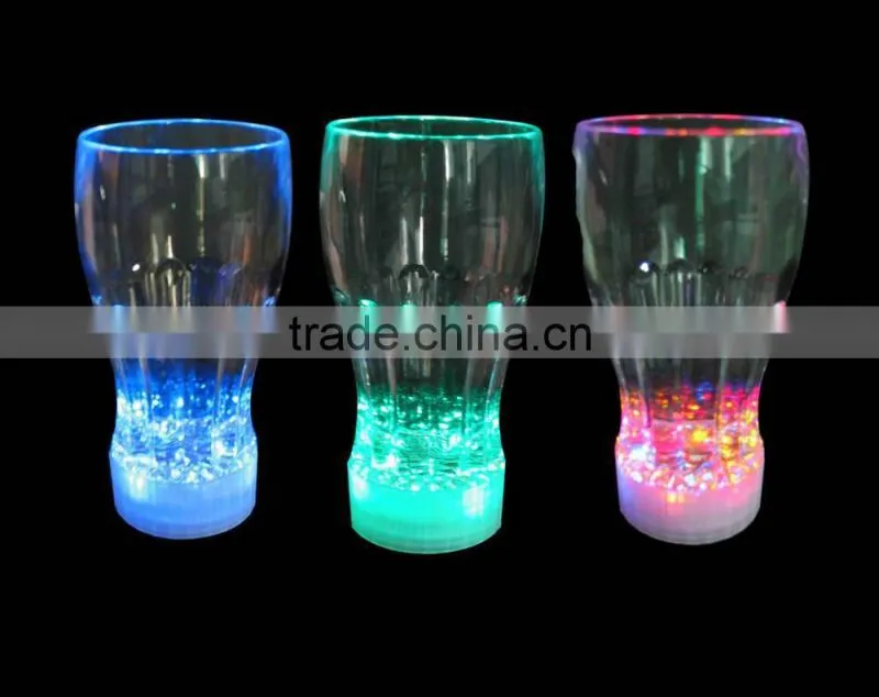 plastic led flashing glass, LED Lighted Cola Glass for wedding decoration