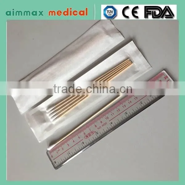 Sterilization wooden Applicators Medical wound care cotton swabs