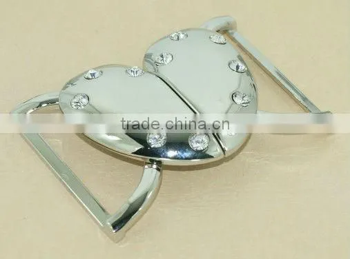 new style decorative rhinestone heart shape dress buckle