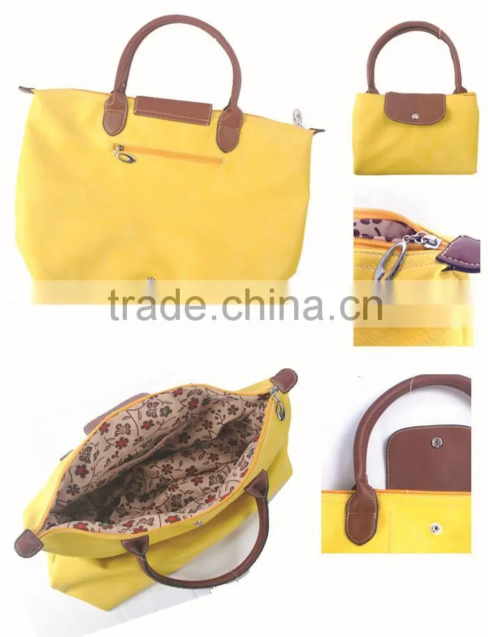 Promotional zipper closure Foldable tote bag