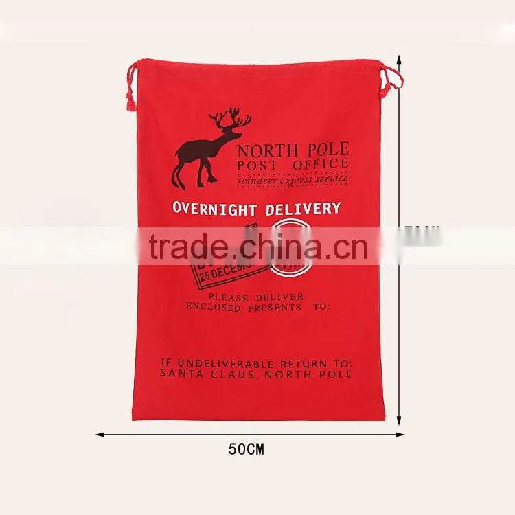 Fast shipping!Wholesale Santa sacks white red santa sack bag with drawstring Christmas Santa Claus wholesale Santa sacks