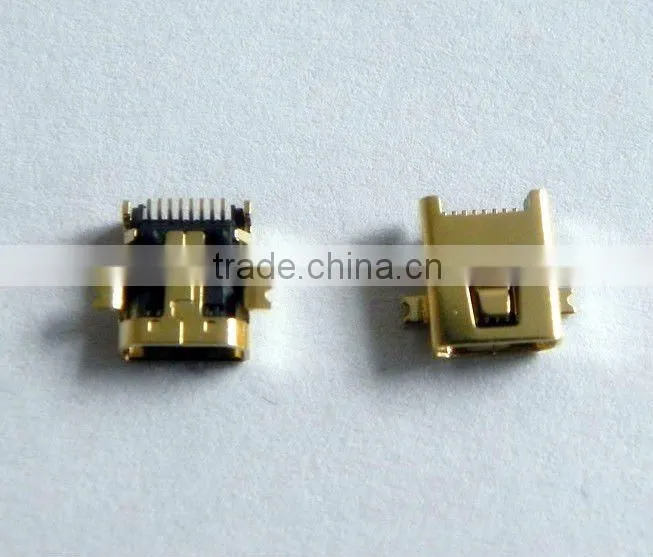 8 pin mini usb connector brass-plated
