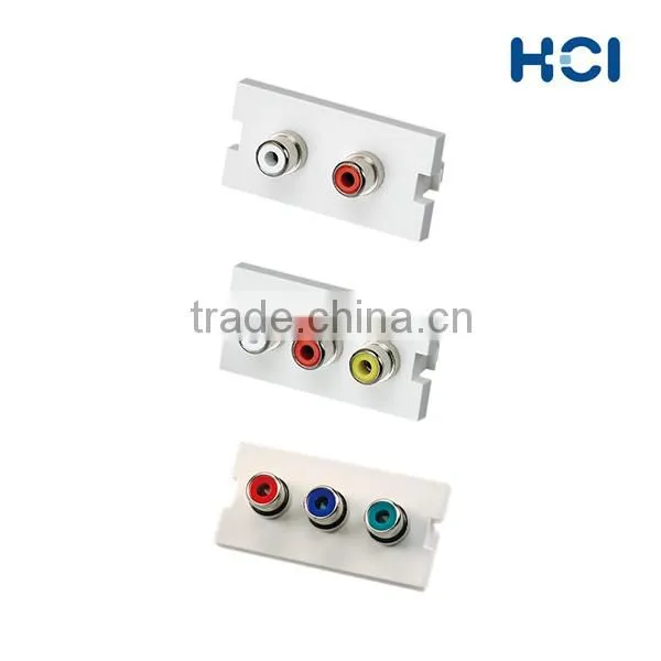 Bezel with Nickel-Plated RCA RGB Style Audio and Video Connector
