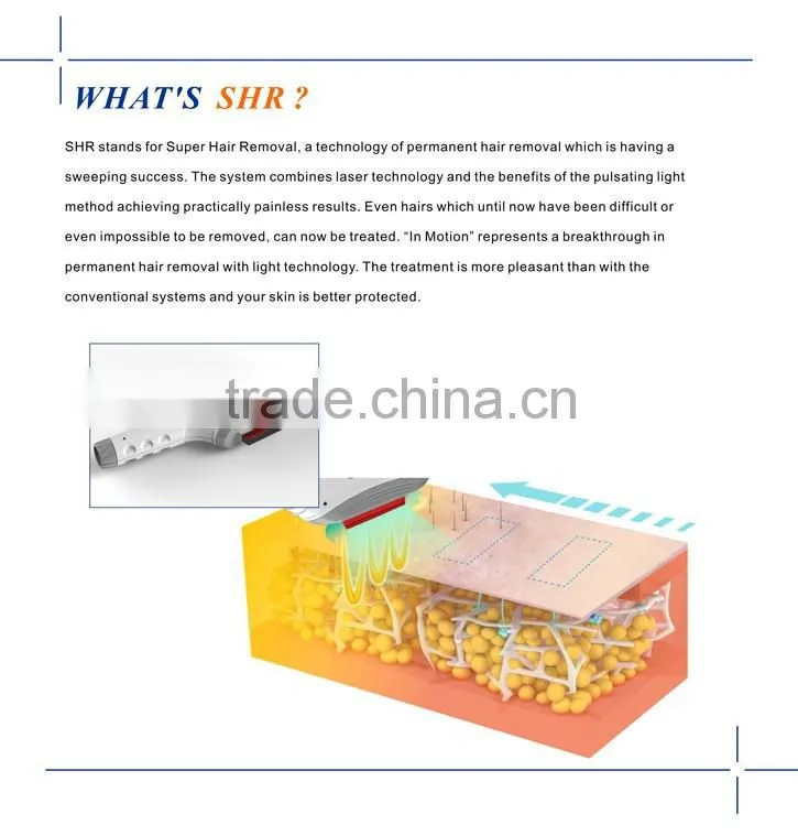 Good quality new technology fast permanent ipl shr hair removal machine