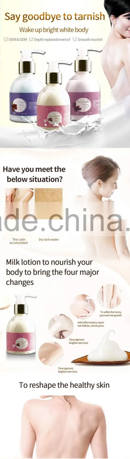 Custom Printed Skin Lightening Rose Scented Lotion