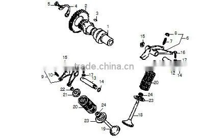 Loncin gn300 engine parts gn300 cam shaft valve