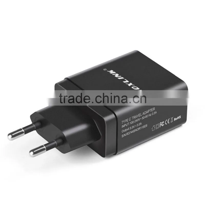 VOXLINK 15W 5V 3A quick USB type c charger adapter with EU plug