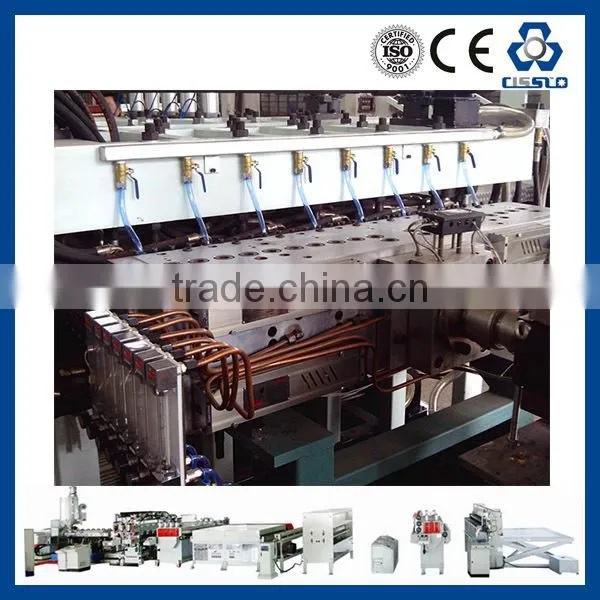 COLORFUL MULTILAYER PP CORRUGATED SHEET PRODUCTION LINE, POLYPROPYLENE CORRUGATED PROFILE SHEET PRODUCTION LINE