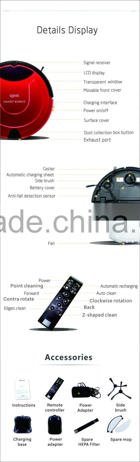 Shenzhen China wholesale white good quality lithium battery low price smart dry and wet robot vacuum cleaner