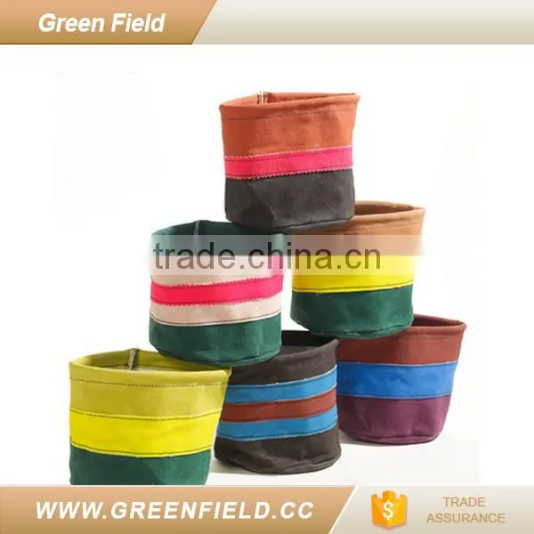 Custom printing flower pot canvas fabric grow pot