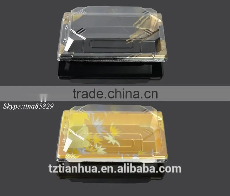 High Quality PS Disposable Plastic Sushi Container,Plastic Take Out Sushi Packaging,Japanese Sushi Box with Printed film