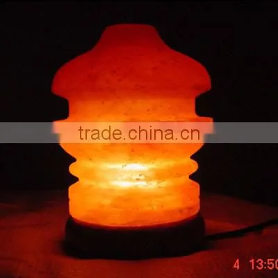 Carved Urn Shaped Pink Himalayan Crystal Rock Salt Lamps
