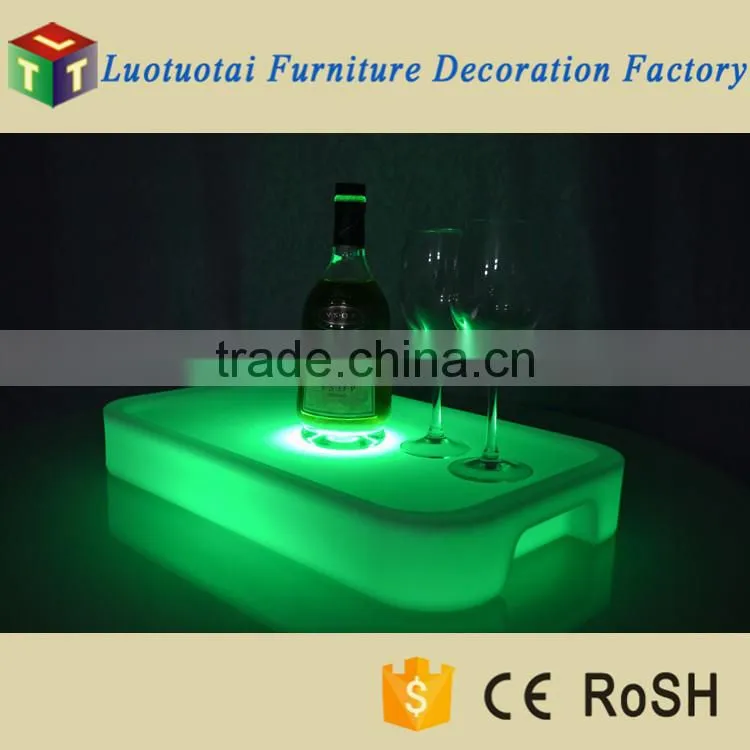 Disco and night club use 16 color changed led bar wine tray with remote cotrol