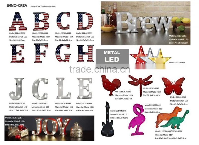 Store More Metal Letter F Marquee Light With American Flag Print