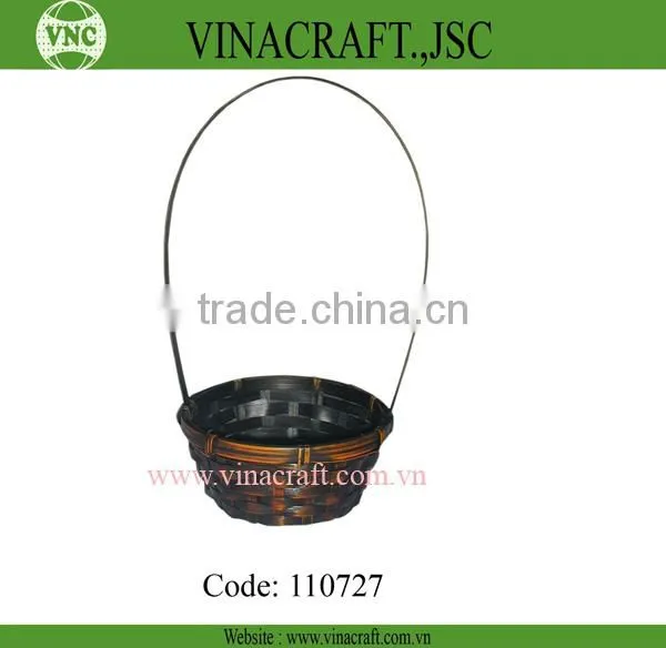 Black flower bamboo basket for wedding