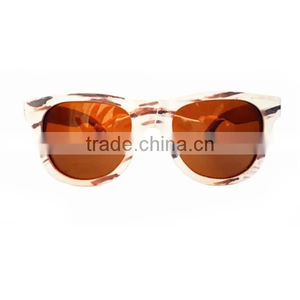High quality wholesale white zebra wood brown lenses sunglasses