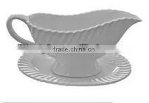 Hot sale solid color stoneware gravy boat