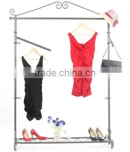 Adjustable Market Garment hanging Rack with shoe shelf