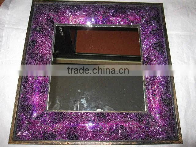 Handcrafted Stained Glass Mosaic Tile Mirror for Wall Decotative Arts and Crafts